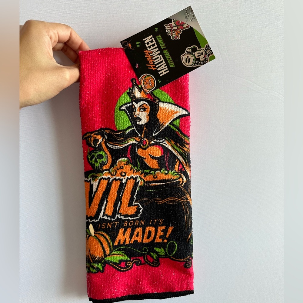 Disney 100 kitchen towel happy halloween evil villians maleficent
